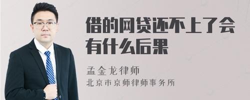 网贷还不上会有什么后果？