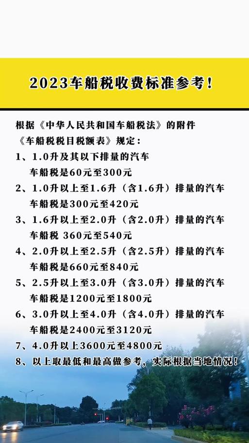 2023年最新！汽车车船使用税收费标准详解及缴纳指南